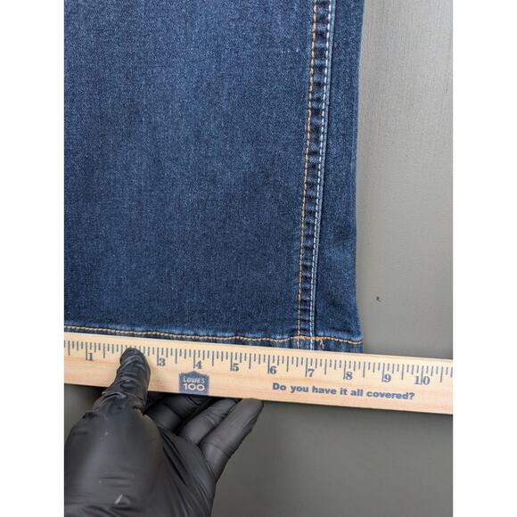 New Harper & Ivy Y2K Juniors 1 Rhinestone Pocket Dark Blue Flare Denim Size 13 - Picture 11 of 12